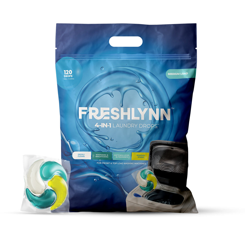 Freshlynn Laundry 4-in-1 Drops, 1 Drop = 15 Clothes | For Front & Top Load Machines