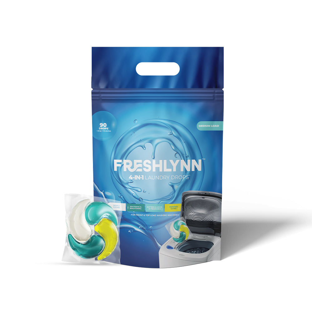 Freshlynn Laundry 4-in-1 Drops, 1 Drop = 15 Clothes | For Front & Top Load Machines