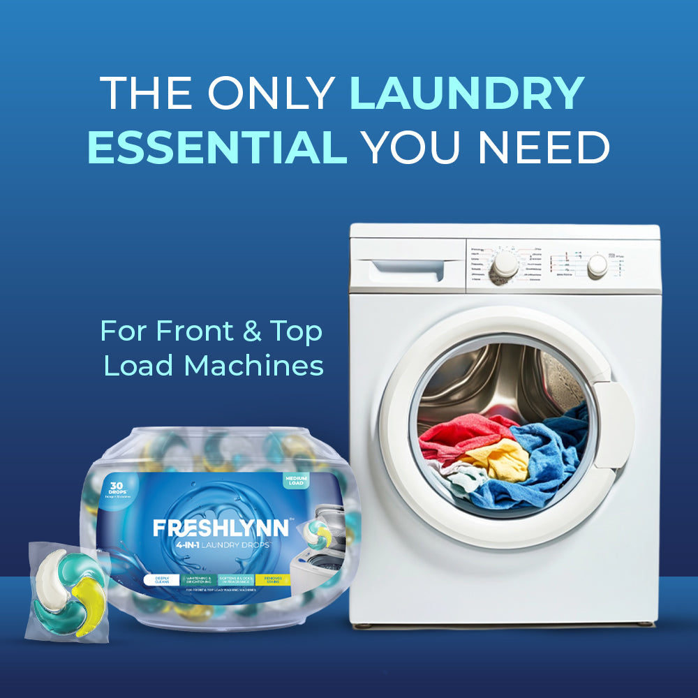Freshlynn Laundry 4-in-1 Drops, 1 Drop = 15 Clothes | For Front & Top Load Machines